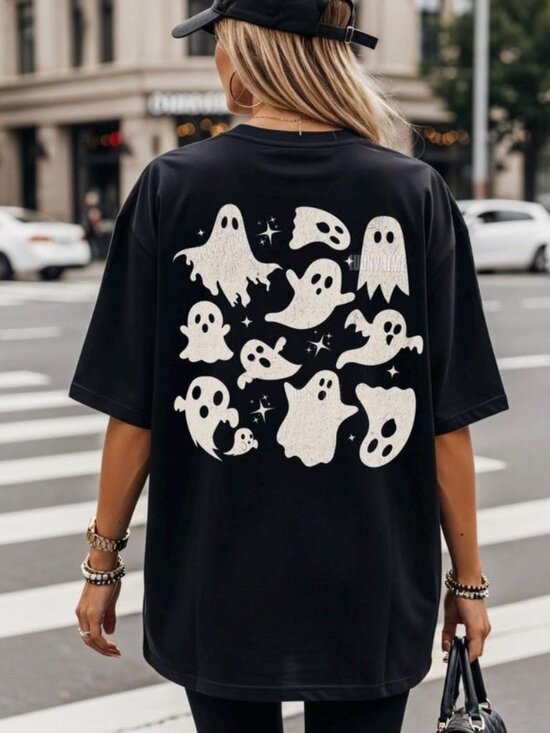 Other - Halloween Ghost Shirt, Ghost Collage Shirt, Halloween Graphic Tee
